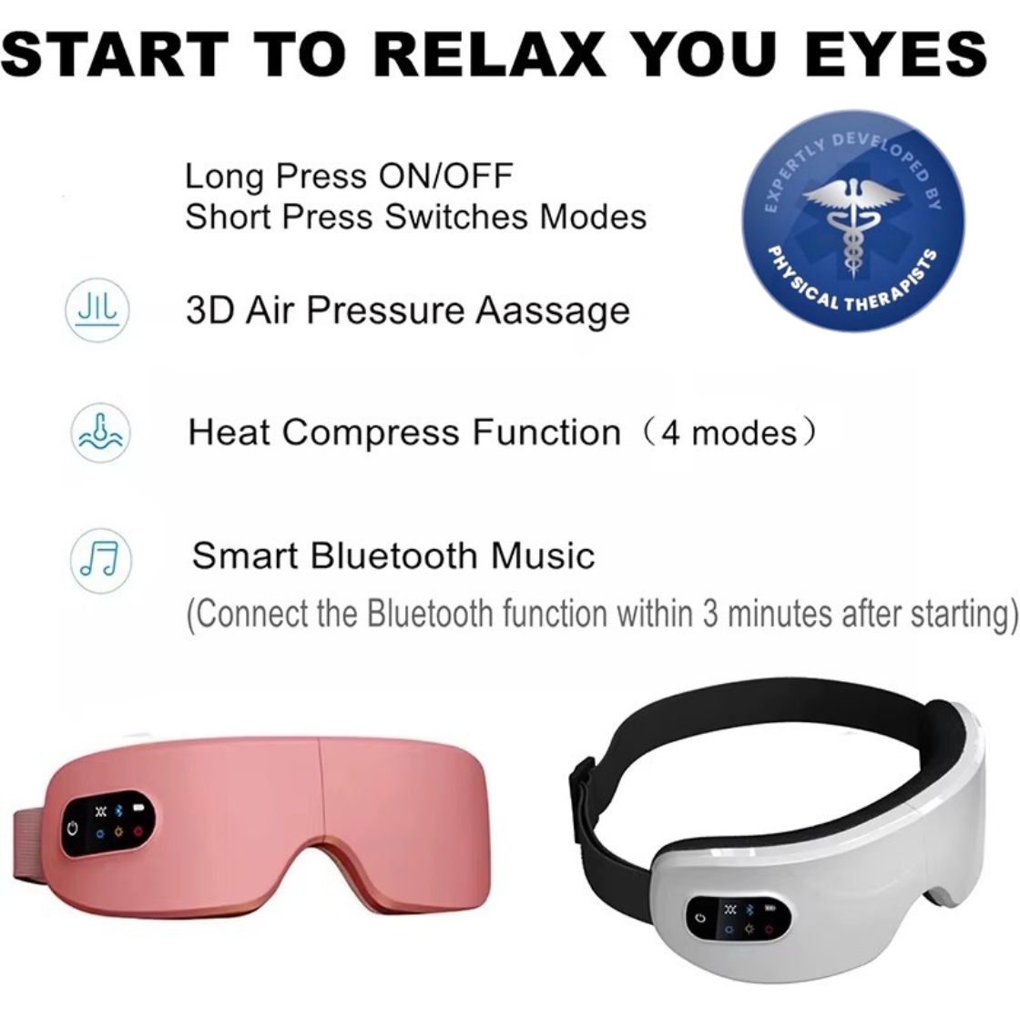 EyeSerenity™ Heated Eye Massager | Heat, Air Compression & Bluetooth